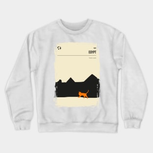 Egypt Pyramids Cat Vintage Book Cover Travel Poster Crewneck Sweatshirt